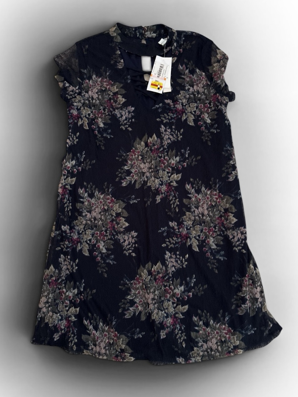 Women's ' Navy Floral Short-Sleeve Dress